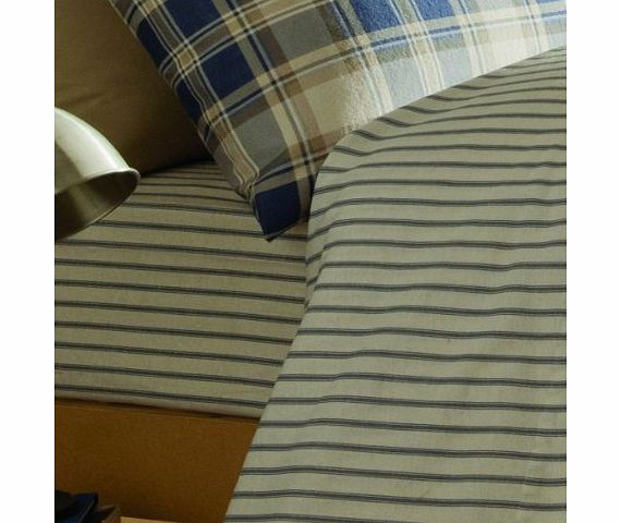 Catherine Lansfield Tartan Stripe Navy Fitted Sheet - Double