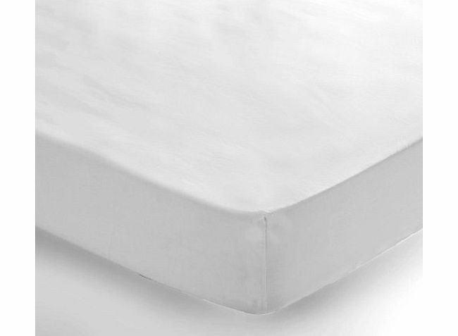 Catherine Lansfield White SuperKing Size Fitted Sheet Cotton Percale NO IRON