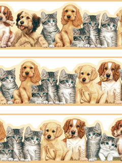 Cats and Dogs Pets Shaped Border 5m x 150mm