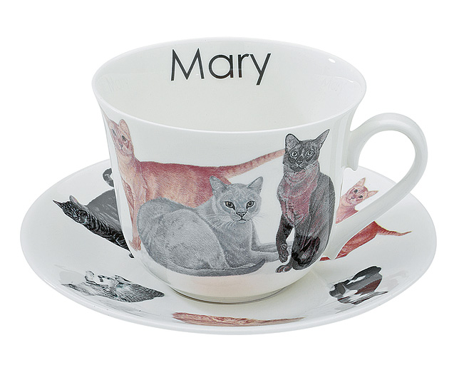 Cats Galore Cup and Saucer Set Personalised