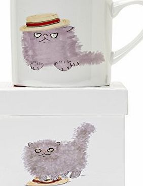 Cats in Hats Fluffy amp; Boater Large Mug - Cats in Hats