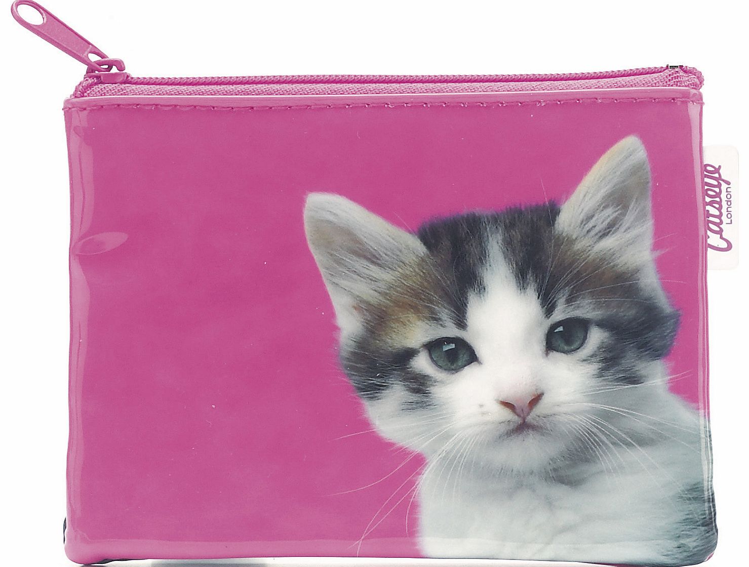Catseye London Kitten On Hot Pink Zip Purse