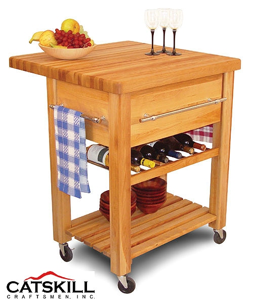 Baby Grand Workcenter with wine rack and drop leaf