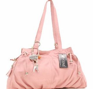 Catwalk Collection Handbags Catwalk Collection Leather Shoulder Bag - Alice - Pink