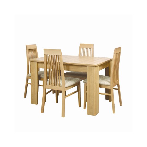 Caxtons Huxley Oak Dining Set with 6 Beige Slat
