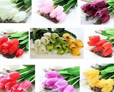 Cbuta 10 Bouquet Artificial Tulip Silk Flowers Home Party Decor @ Color==Light Purple