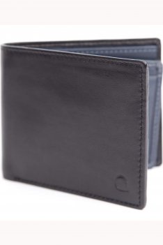 CCHA London Kensington Black and Blue Trifold Wallet