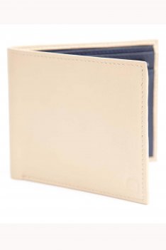 CCHA London Marylebone Ivory and Navy Coint Purse Bifold