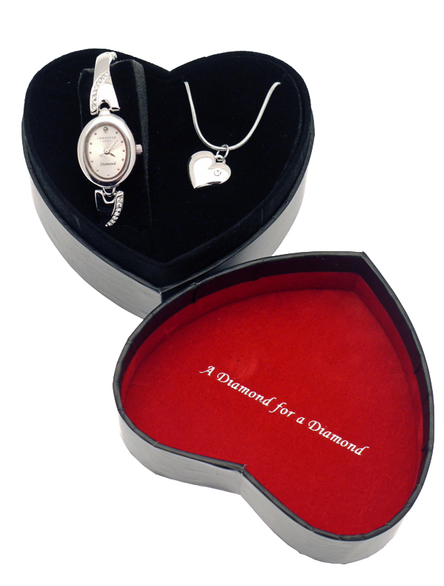 CCZ Design Identity London Diamond Watch and Necklace set