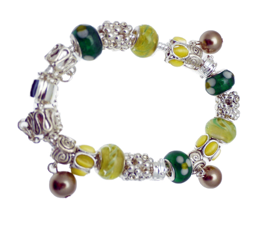 CCZ Design Luxury Charm Bracelet in Green