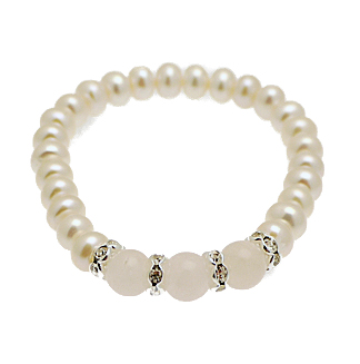 CCZ Design Pearl and Silver Bracelet