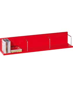 CD and DVD Storage Shelf/Rack - Red Gloss and
