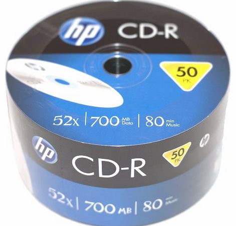 HP Logo Branded CD-R80 700MB 52X (50 pieces of 80 mins recordable cd bulk packed spool spindle)