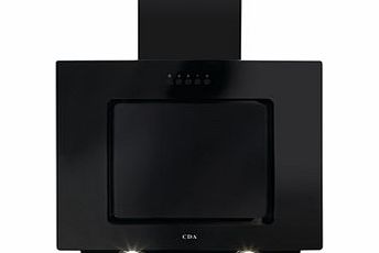 CDA ECA60BL 60cm Angled Cooker Hood Black Glass