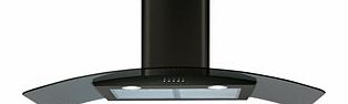 ECP102BL Curved Glass 100cm Chimney Hood in