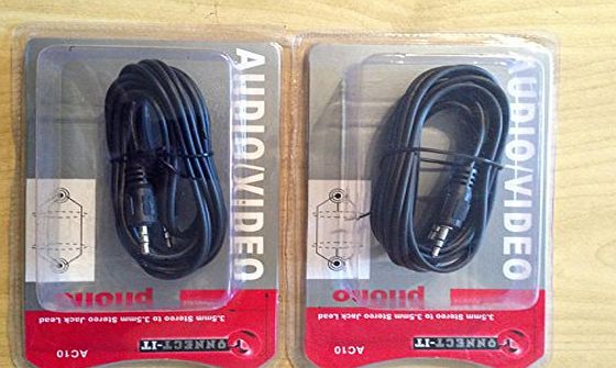 CDL Micro 2m 6 Feet 3.5mm Stereo Jack Plug to Stereo Jack Plug Audio Cable Lead Wire Cord