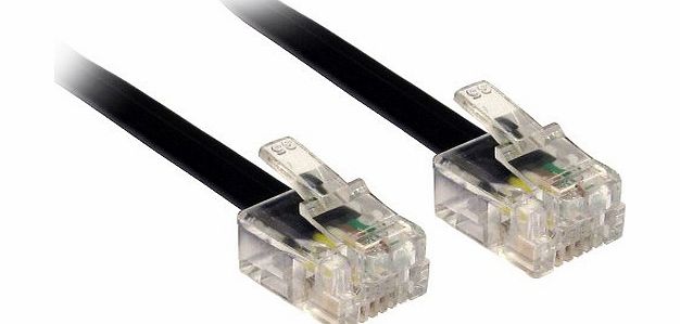 CDL Micro Black 20m ADSL Broadband Modem Cable~Lead ~ Wire ~ Cord - RJ11 Male to Male Plugs