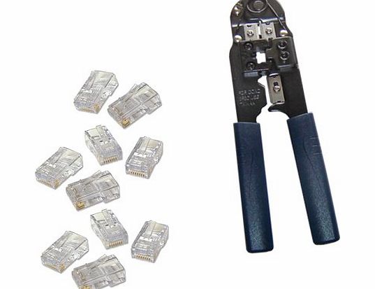 CDL Micro Modular Plug Crimp, Stripping amp; Cutting Tool includes 10 RJ45 Plugs