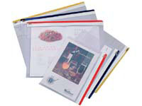 A3 heavy duty PVC zip pouches, assorted colour