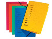 CEB CE A4 yellow three flap elasticated file with