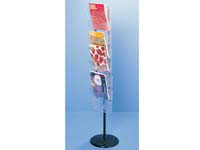 CEB CE black literature floor stand with 7 clear