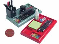 CEB CE burgundy desk tidy organiser with seven