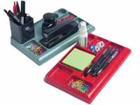 CEB CE light grey desk tidy organiser with seven