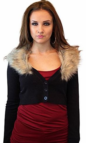 CELEB LOOK  Brave Soul Detachable Fur Cropped Cardigan