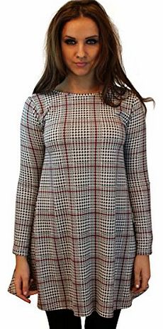 CELEB LOOK  Grey Check Red Stripe Diamond swing