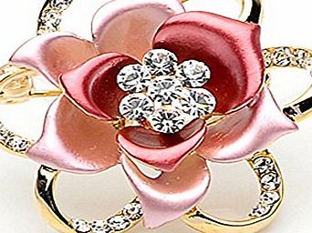 Celebrity Elements Celebrity Jewellery Gold Plated Swarovski Elements Crystal Red and Pink Carnations Flower Brooch Pin for Women