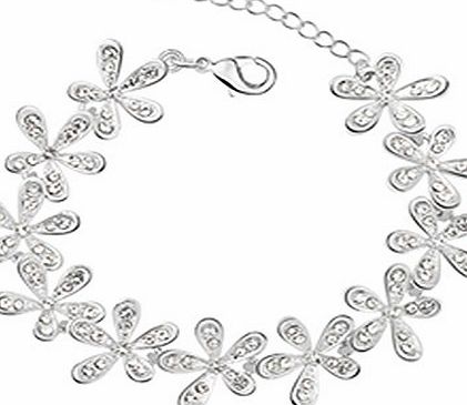 Celebrity Elements Celebrity Jewellery Swarovski Elements White Gold Plated Sweet Beautiful Pave Clover Bracelet for Women
