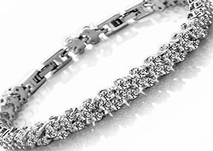 Platinum Plated Blingbling Love Bracelet Sparkling Swarovski Elements Crystal Party Bracelet Designer Jewelry for Women Free Gift Box CB365