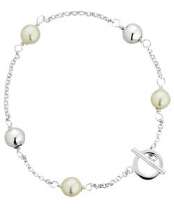 Celebrity X Sterling Silver T-Bar Bracelet