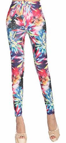 Celestedream Womens Fashion Novel Footless Legging Stretch Pant Tights Firework