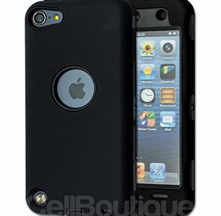 CellBoutique Super Tough Shock Resistant Armoured Slim Case For The iPod Touch 5th Generation - Black