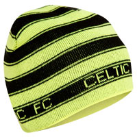 Celtic Away Stripe Beanie Hat - Black/Volt.