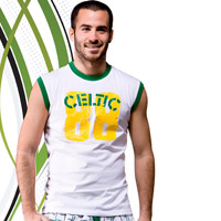 Celtic Core Ringer Sleeveless T-Shirt - White.