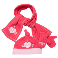 Celtic Hat Scarf and Mitten Set - Pink - Baby.