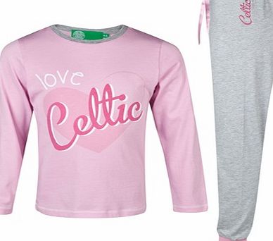 Celtic Hooped Pyjamas - Pink/Grey - Girls 14441