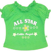 Celtic Infant Girls Denim Skirt-Top - Denim/Green.