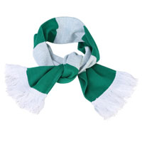 Celtic Kids Bar Scarf Green/White.