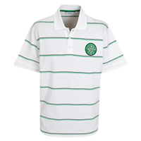 Celtic Striped Polo Shirt - White/Green.
