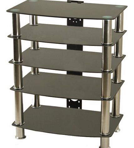 Centurion Concept 6SS Black Glass Hi-Fi/TV Stand