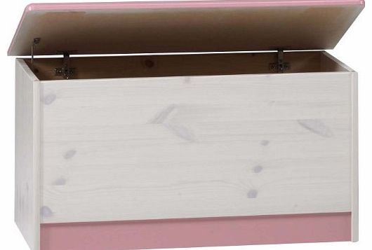 WENDY PINK AND WHITE OTTOMAN / TOY BOX / BLANKET BOX / STORAGE BOX, FROM CENTURION PINE