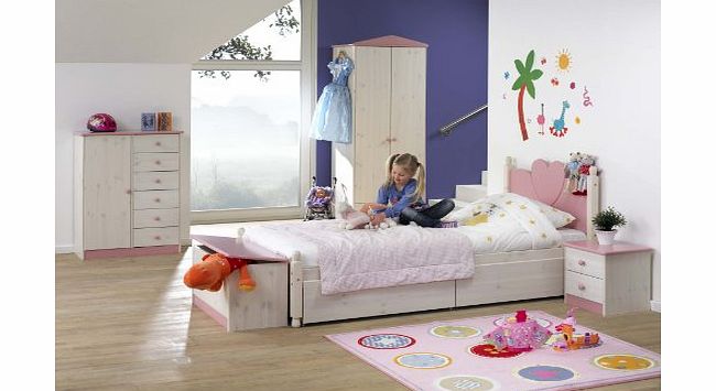 CENTURION PINE 07779 270996 WENDY WHITE AND PINK 3FT SINGLE GIRLS CABIN BED WITH PULL OUT UNDER TRUNDLE BED, FROM CENTURION PINE