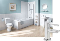 Milan 2 Taphole Bathroom Suite with Valencia Taps