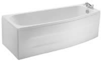 Ceramica Spacesaver Acrylic Bath 1685 x 725mm Right Hand