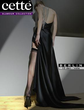 Ladies 1 Pair Cette Berlin 15 Denier Sheer Back Seam Stocking Black