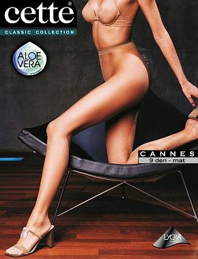 Ladies 1 Pair Cette Cannes 9 Denier Aloe Vera Moisturising Tight Black