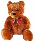 Chad Valley 28 inch Sitting Bow Tie Bear - Brown